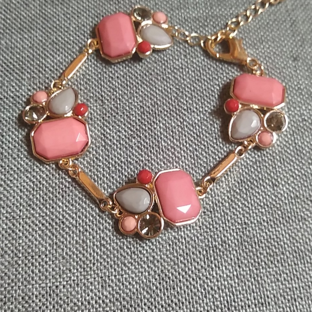 🐾 2 For $16 Multi Color Gemstone & Bling Bracelet